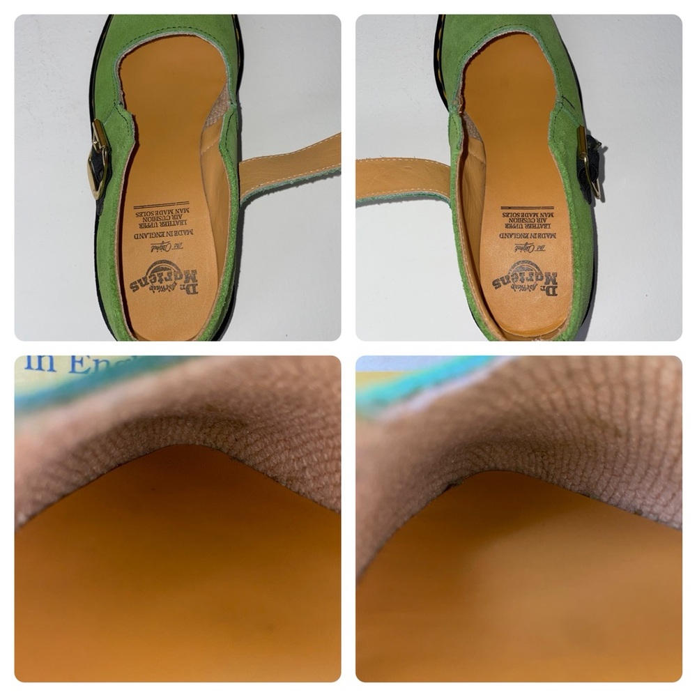 Vintage Dr. Martens England Green Suede Leather Point Toe Strap Mary Janes UK 4 - Picture 13 of 15